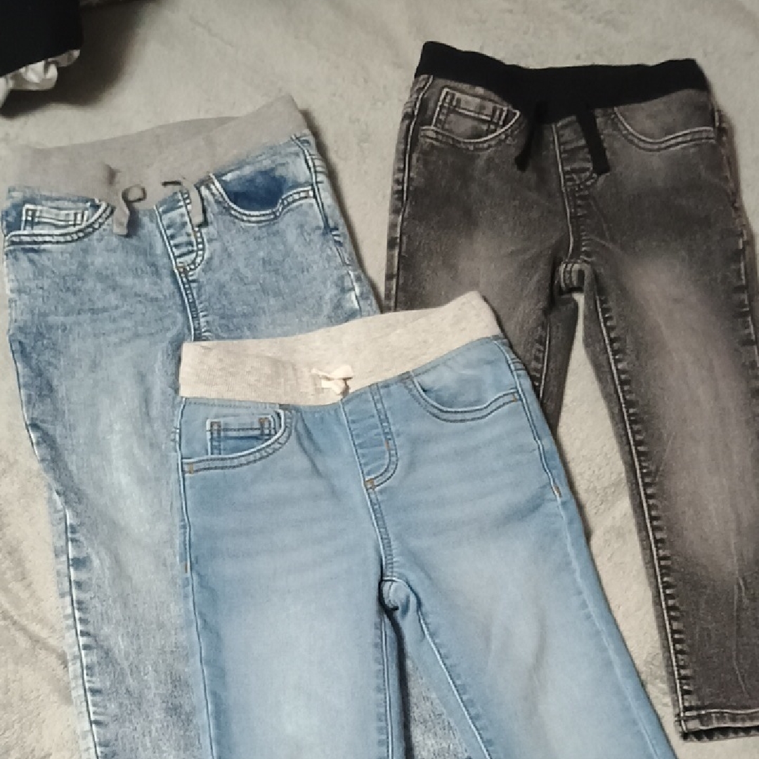 Wonder Nation Kids Denim Jeans - Light Blue And Black